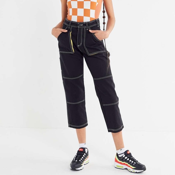 BDG Denim - BDG Maura Contrast Stitch Cropped Utility Jeans